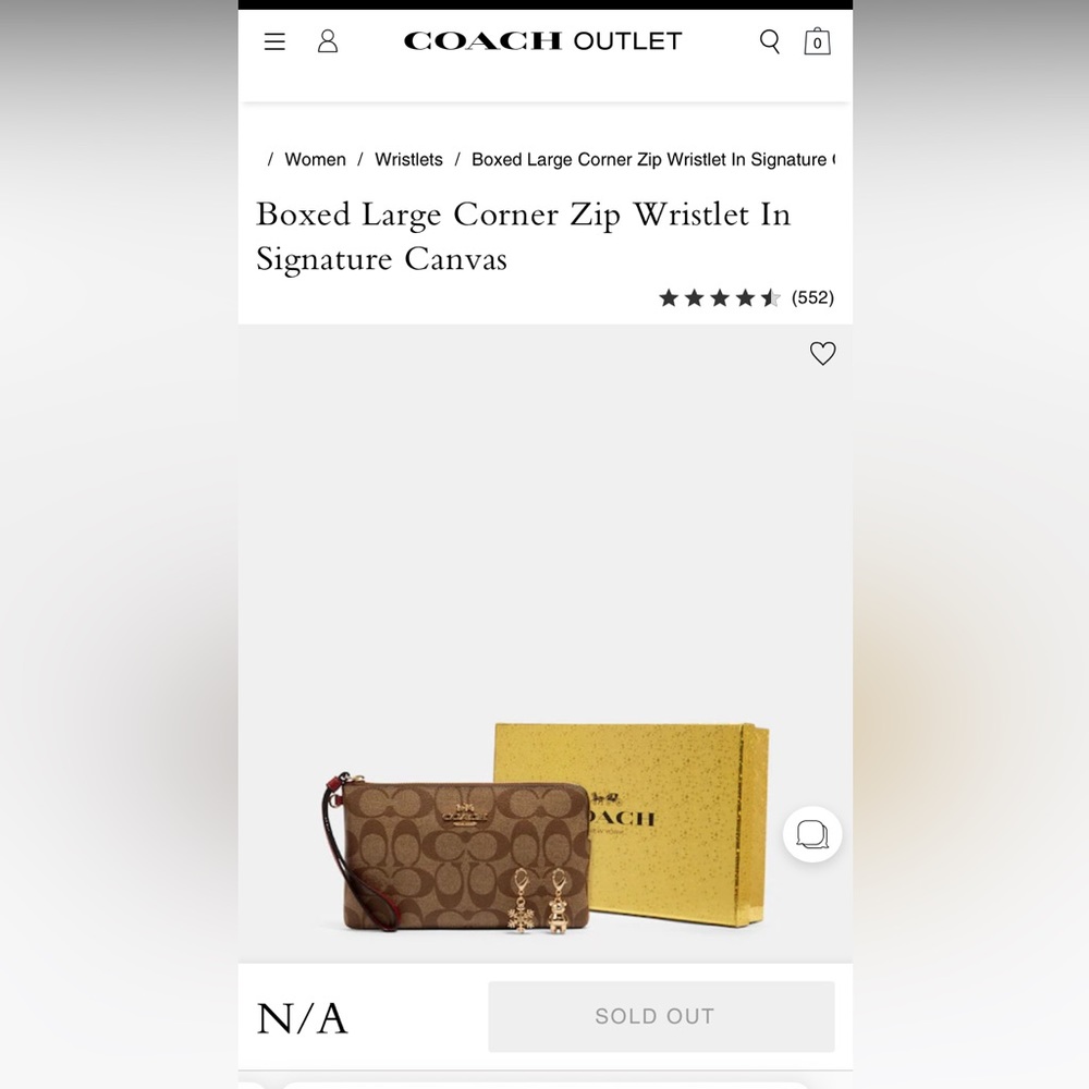 Boxed Large Corner Zip Wristlet In Signature Canvas